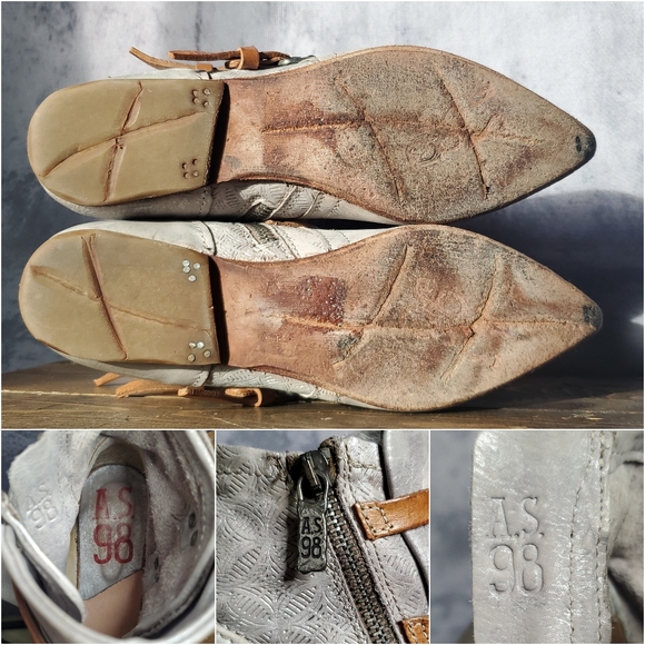 A.S.98 Milosh limited release pearl gray leather boots, size 7 - 7.5 - Picture 11 of 14
